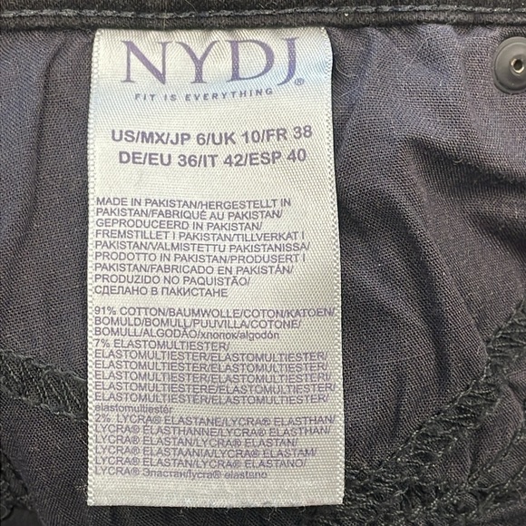 NYDJ Sheri Slim Jeans Black Lift Tuck Stretch Everyday Chic Sz 6 - Picture 14 of 15